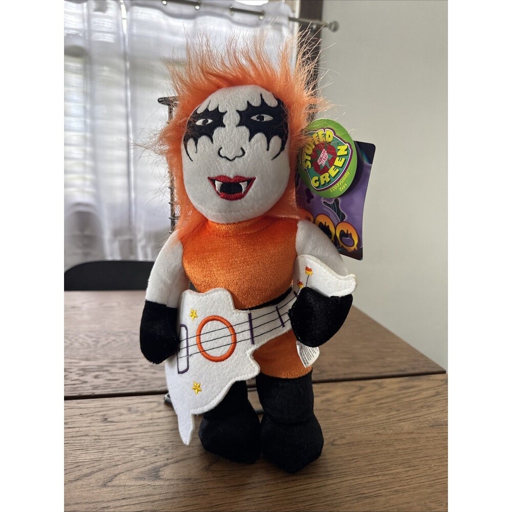 Rock n roll icon plush doll bass-guitar & make-up sugar loaf knock-off og metal